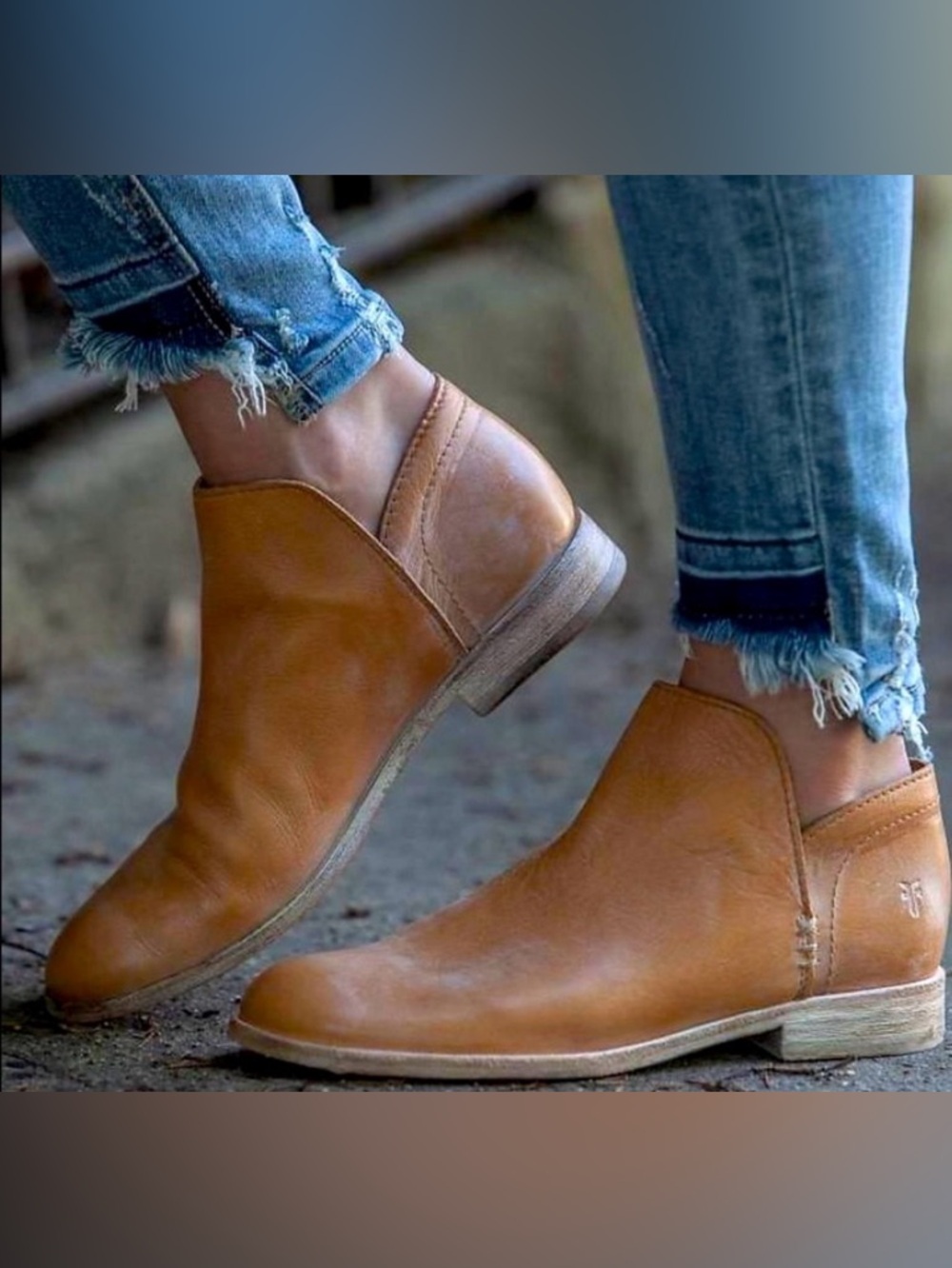 Frye Elyssa Leather Ankle Booties - Slip-On Low Heel